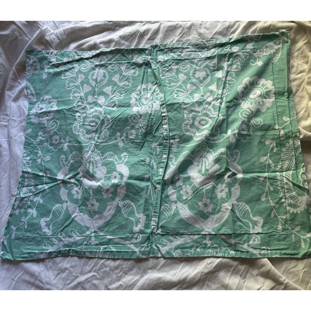 Pottery Barn Full-Queen Duvet Cover Teal w/ 1 Pillow Sham PBTeen Floral Filigree